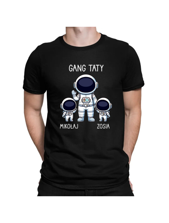 Gang taty - troje dzieci  - męska koszulka z nadrukiem