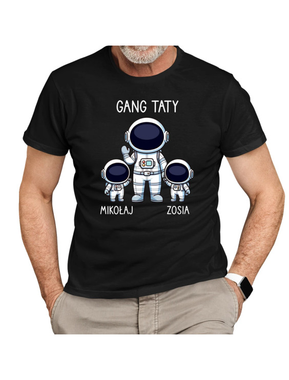 Gang taty - troje dzieci  - męska koszulka z nadrukiem