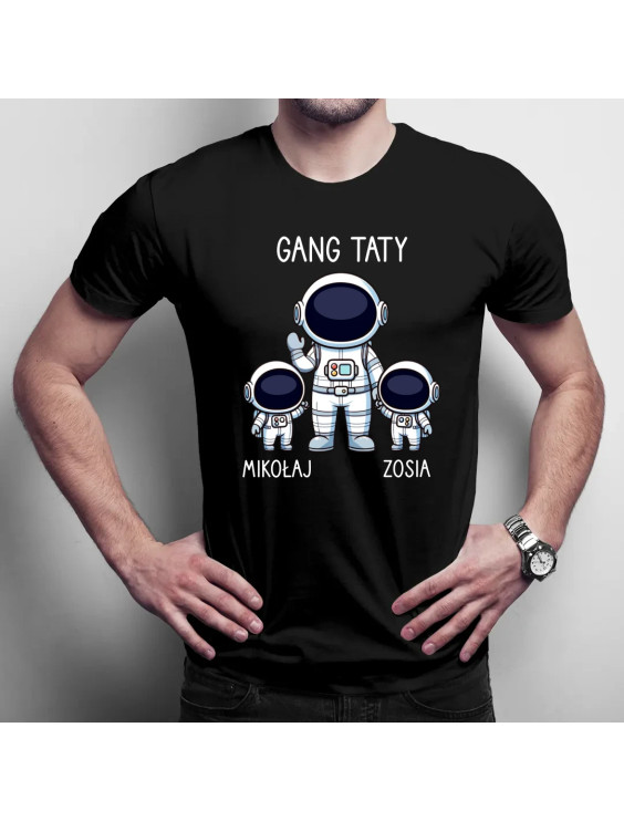 Gang taty - troje dzieci  - męska koszulka z nadrukiem