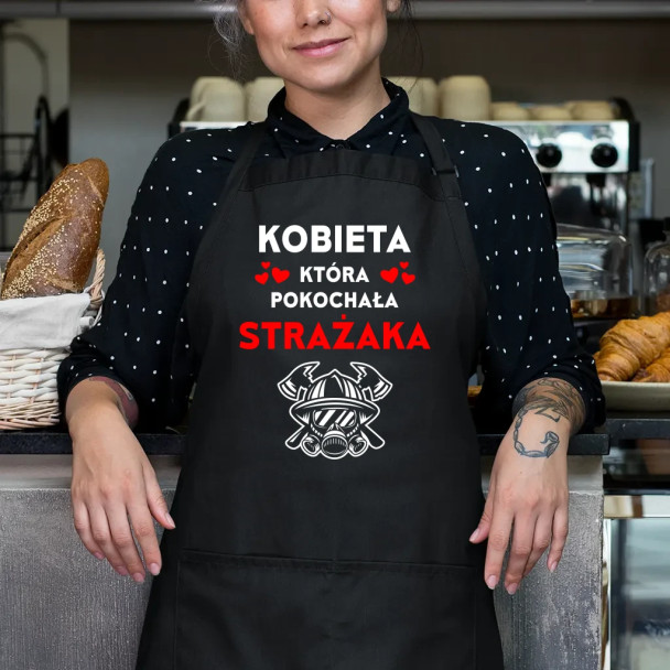 Kobieta, która pokochała strażaka - fartuch z nadrukiem