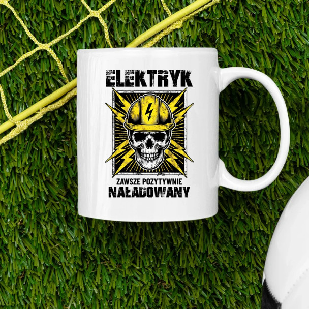 Elektryk - zawsze pozytywnie naładowany - kubek z nadrukiem
