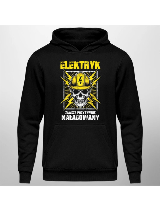 Elektryk - zawsze pozytywnie naładowany - męska bluza z nadrukiem