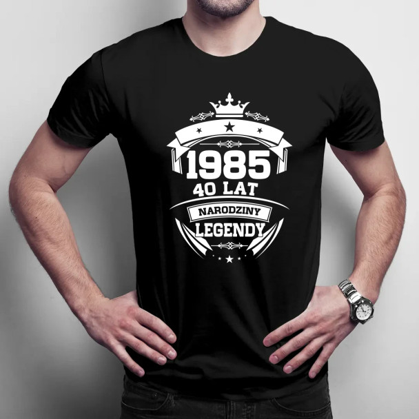 1985 Narodziny legendy 40 lat  - męska koszulka z nadrukiem