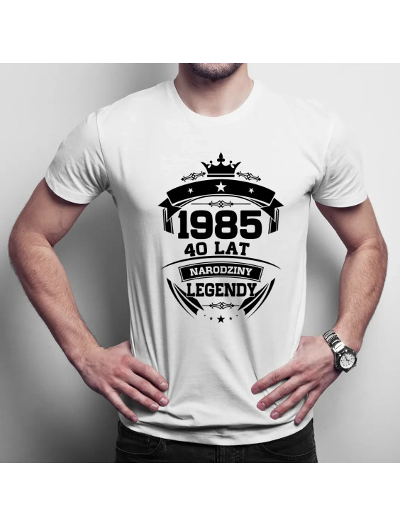 1985 Narodziny legendy 40 lat  - męska koszulka z nadrukiem