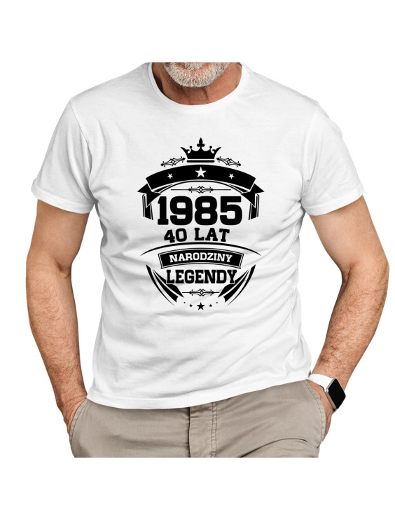 1985 Narodziny legendy 40 lat  - męska koszulka z nadrukiem