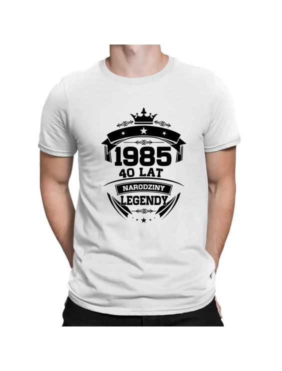 1985 Narodziny legendy 40 lat  - męska koszulka z nadrukiem