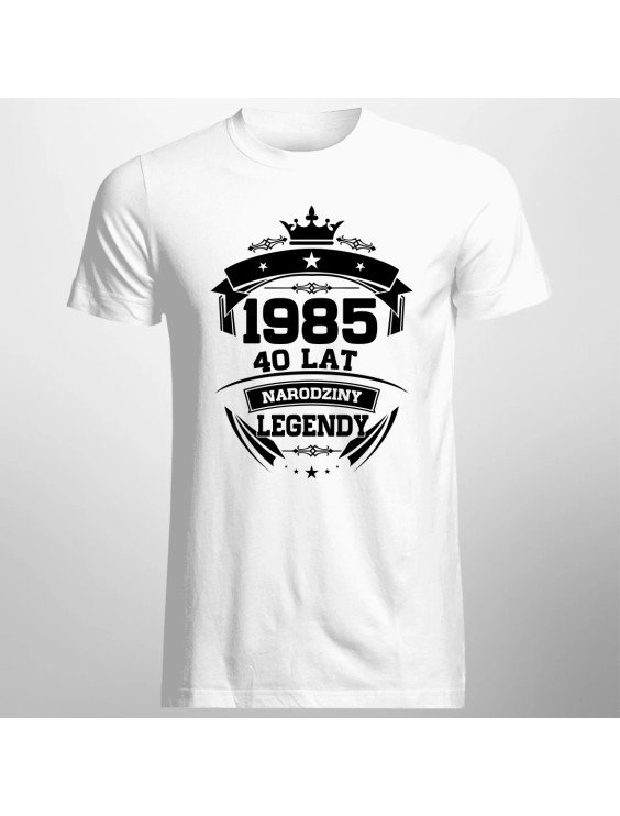 1985 Narodziny legendy 40 lat  - męska koszulka z nadrukiem