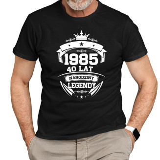1985 Narodziny legendy 40 lat  - męska koszulka z nadrukiem