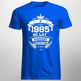 1985 Narodziny legendy 40 lat  - męska koszulka z nadrukiem