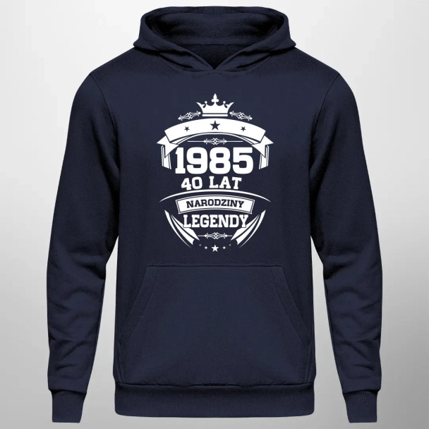 1985 Narodziny legendy 40 lat - męska bluza z nadrukiem