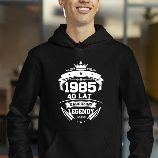 1985 Narodziny legendy 40 lat - męska bluza z nadrukiem