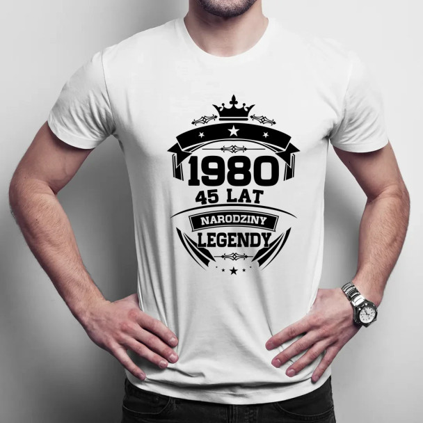 1980 Narodziny legendy 45 lat  - męska koszulka z nadrukiem