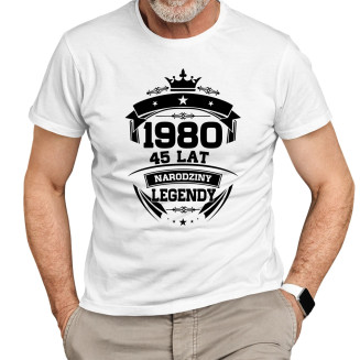 1980 Narodziny legendy 45 lat  - męska koszulka z nadrukiem