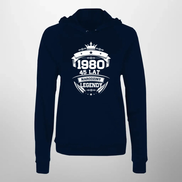 1980 Narodziny legendy 45 lat - damska bluza z nadrukiem