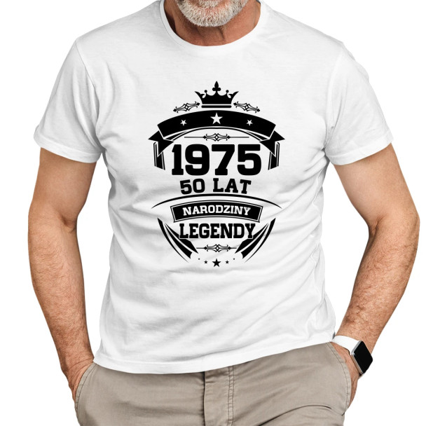 1975 Narodziny legendy 50 lat - męska koszulka z nadrukiem 1975 Narodziny legendy 50 lat - męska koszulka z nadrukiem