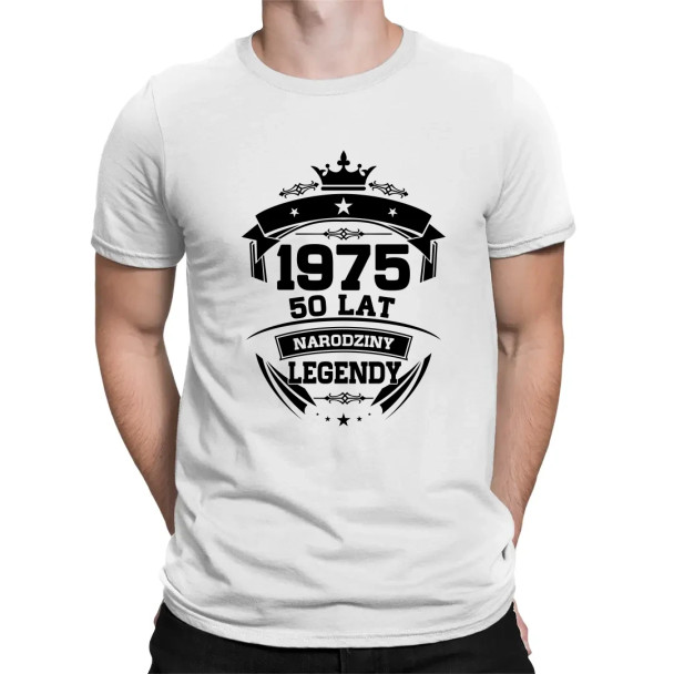 1975 Narodziny legendy 50 lat - męska koszulka z nadrukiem 1975 Narodziny legendy 50 lat - męska koszulka z nadrukiem