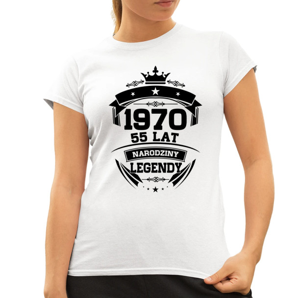 1970 Narodziny legendy 55 lat - damska koszulka z nadrukiem