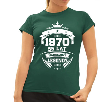 1970 Narodziny legendy 55 lat - damska koszulka z nadrukiem