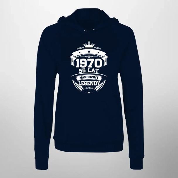 1970 Narodziny legendy 55 lat - damska bluza z nadrukiem