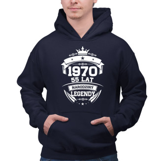 1970 Narodziny legendy 55 lat - męska bluza z nadrukiem