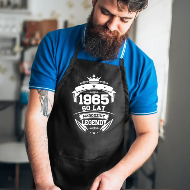 1965 Narodziny legendy 60 lat - fartuch z nadrukiem 1965 Narodziny legendy 60 lat - fartuch z nadrukiem