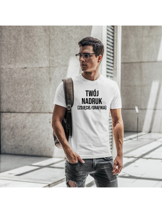 Koszulka męska z własnym nadrukiem (zdjęcie/grafika)  - męska koszulka z nadrukiem
