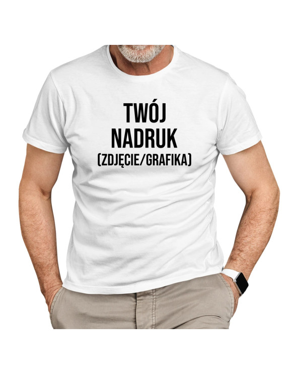 Koszulka męska z własnym nadrukiem (zdjęcie/grafika)  - męska koszulka z nadrukiem