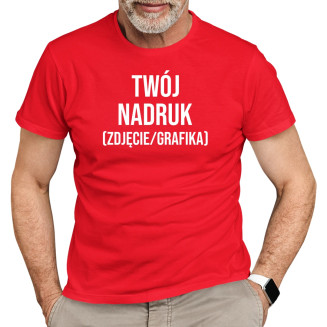 Koszulka męska z własnym nadrukiem (zdjęcie/grafika)  - męska koszulka z nadrukiem