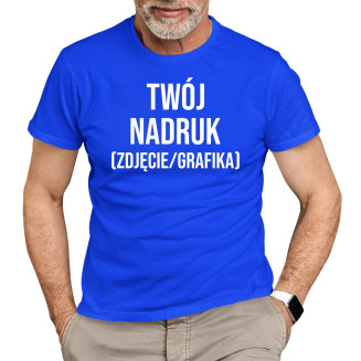 Koszulka męska z własnym nadrukiem (zdjęcie/grafika)  - męska koszulka z nadrukiem