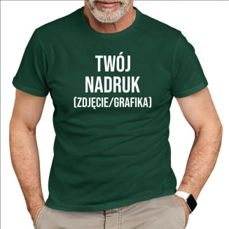 Koszulka męska z własnym nadrukiem (zdjęcie/grafika)  - męska koszulka z nadrukiem