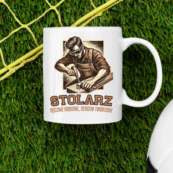 Stolarz - ręcznie robione, sercem tworzone - kubek z nadrukiem