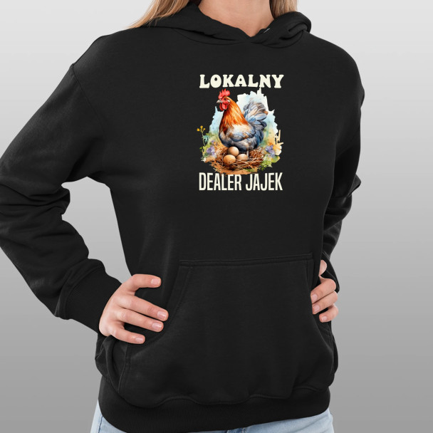 Lokalny dealer jajek - damska bluza z nadrukiem