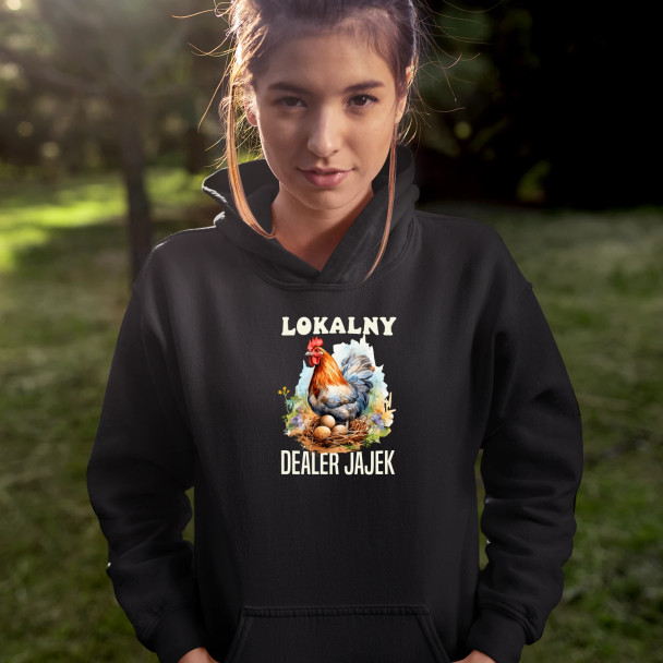Lokalny dealer jajek - damska bluza z nadrukiem