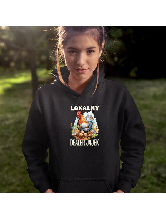 Lokalny dealer jajek - damska bluza z nadrukiem