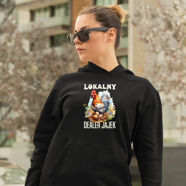Lokalny dealer jajek - damska bluza z nadrukiem