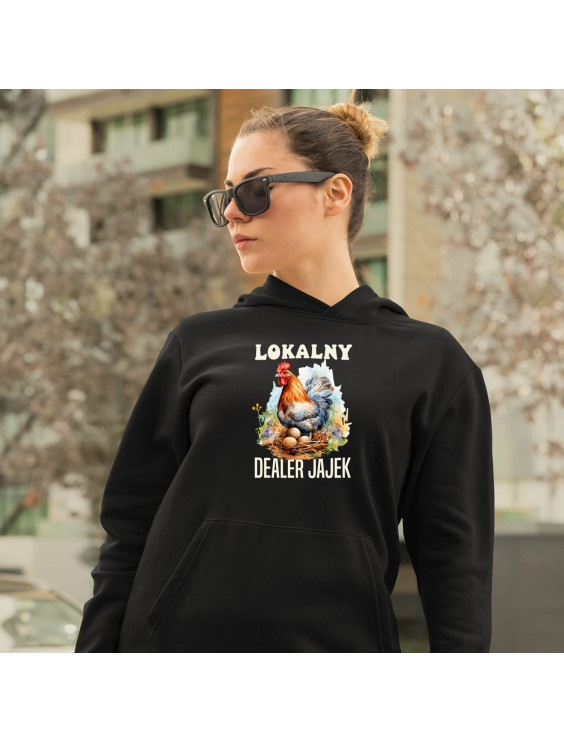 Lokalny dealer jajek - damska bluza z nadrukiem