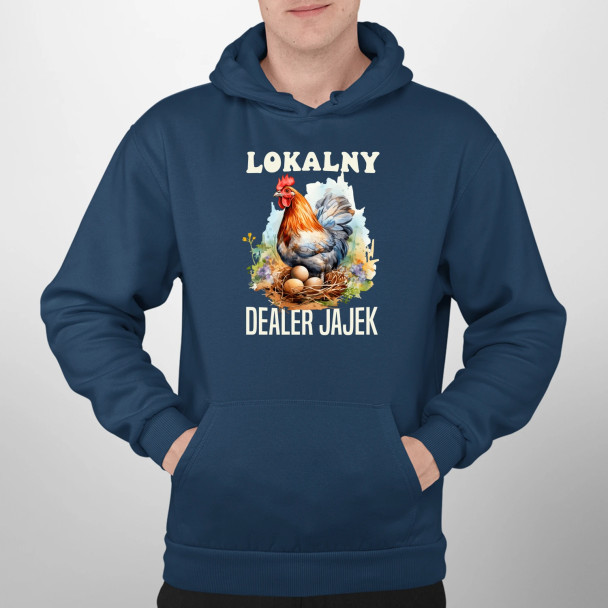 Lokalny dealer jajek - męska bluza z nadrukiem