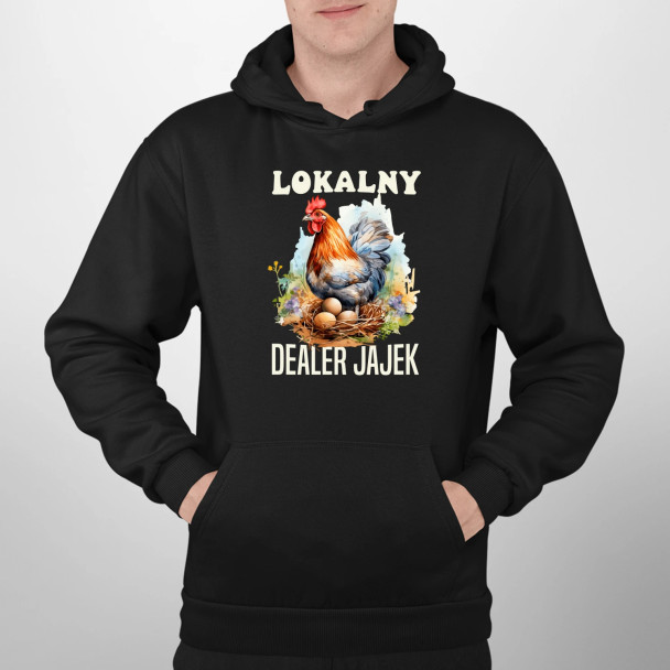 Lokalny dealer jajek - męska bluza z nadrukiem