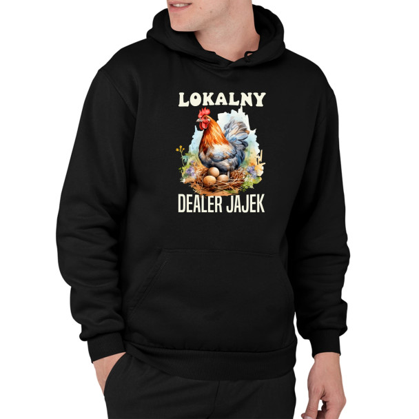 Lokalny dealer jajek - męska bluza z nadrukiem