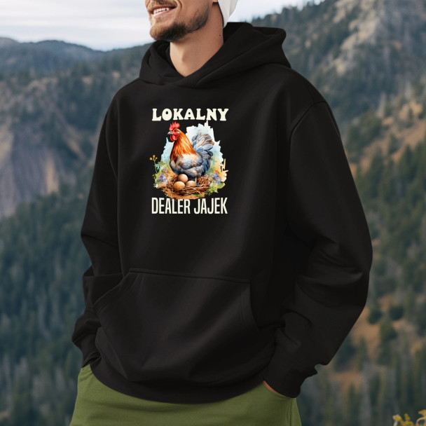 Lokalny dealer jajek - męska bluza z nadrukiem