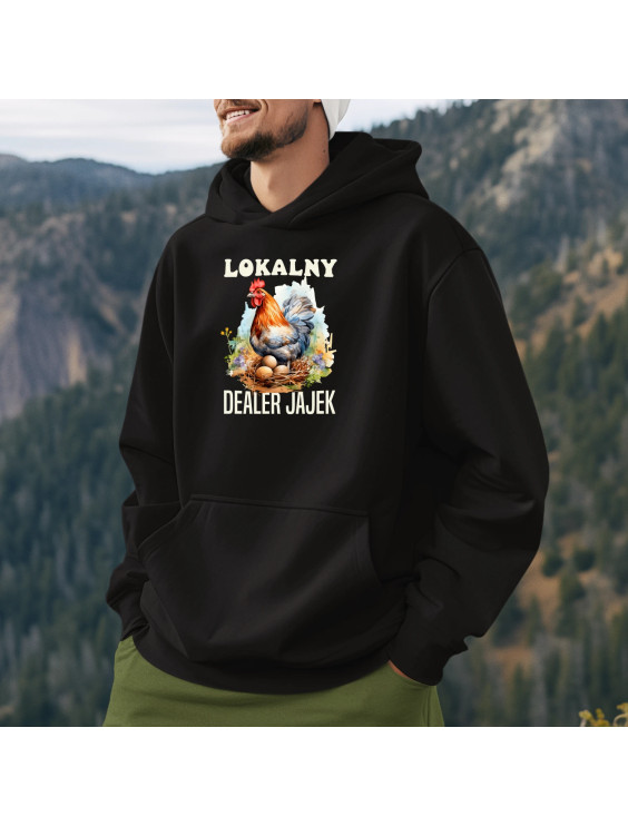 Lokalny dealer jajek - męska bluza z nadrukiem