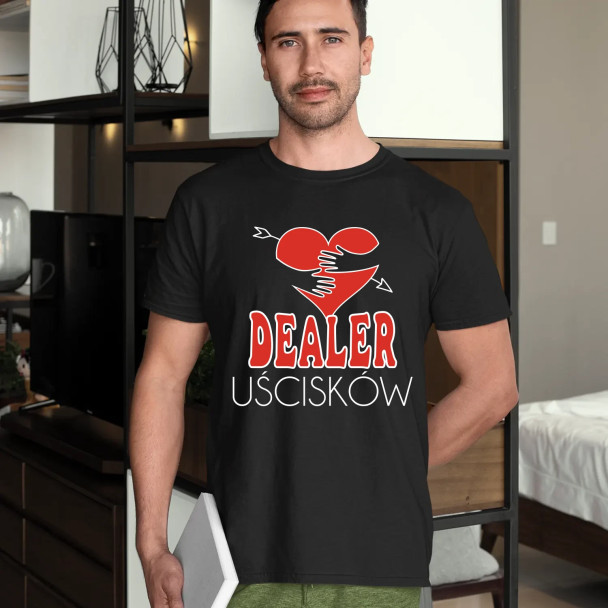 Dealer Uścisków  - męska koszulka z nadrukiem