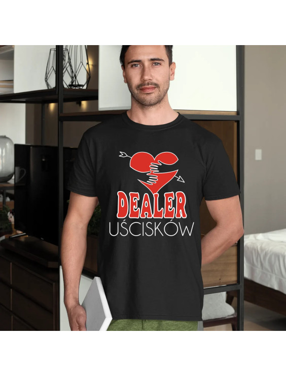 Dealer Uścisków  - męska koszulka z nadrukiem