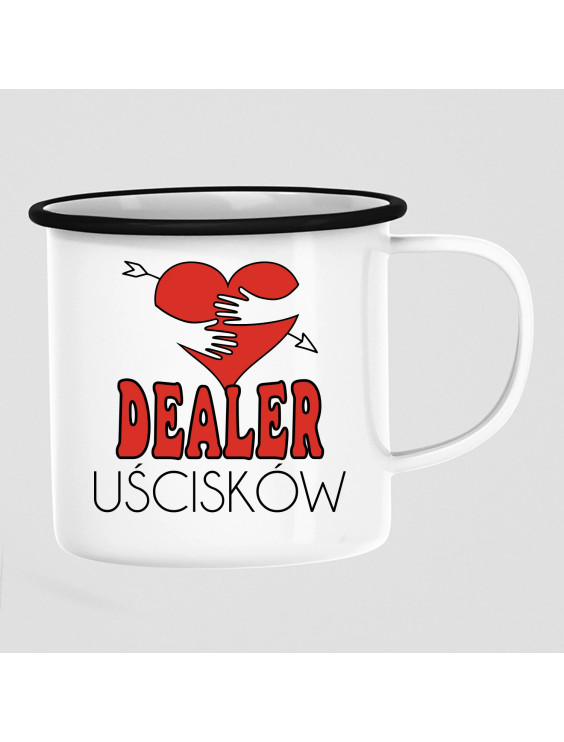 Dealer Uścisków - kubek emaliowany z nadrukiem