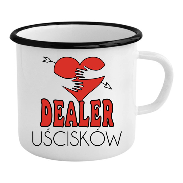 Dealer Uścisków - kubek emaliowany z nadrukiem