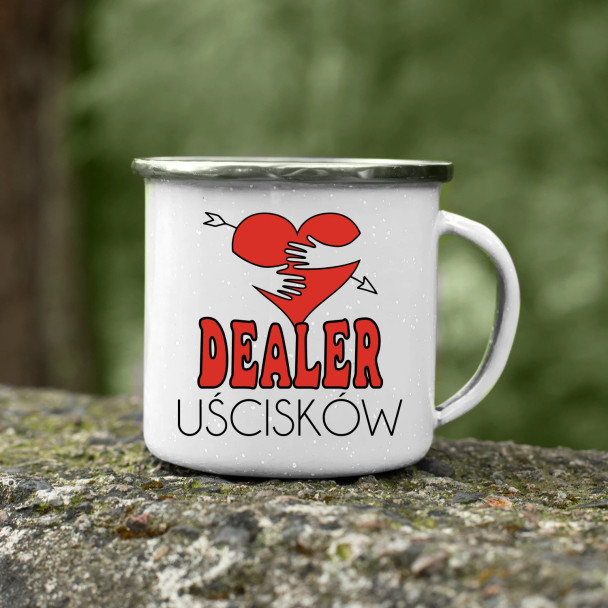 Dealer Uścisków - kubek emaliowany z nadrukiem