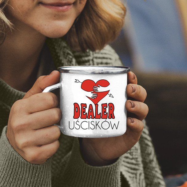 Dealer Uścisków - kubek emaliowany z nadrukiem