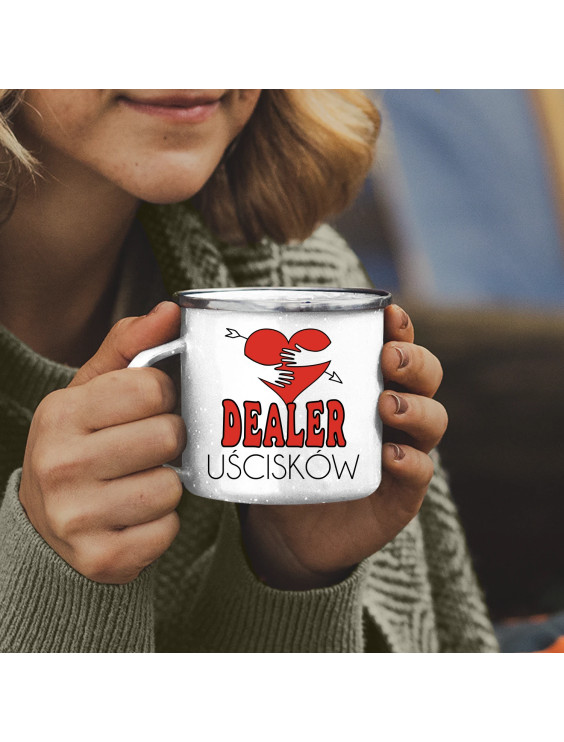 Dealer Uścisków - kubek emaliowany z nadrukiem
