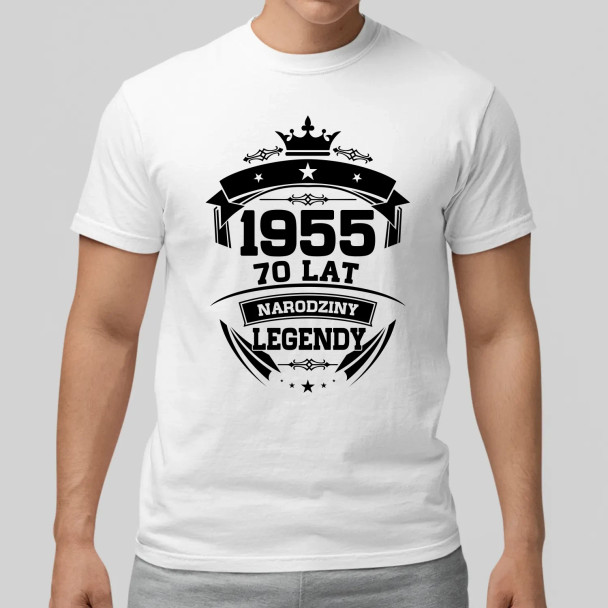 1955 Narodziny legendy 70 lat  - męska koszulka z nadrukiem