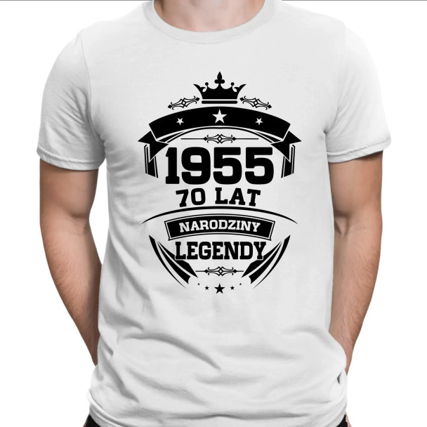1955 Narodziny legendy 70 lat  - męska koszulka z nadrukiem